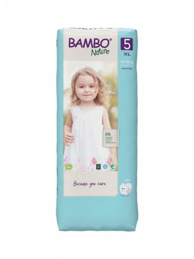 Eco-Friendly 5 XL pelene za bebe 12-18 kg Bambo Nature 44 komada