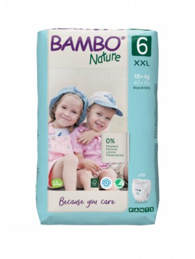 Gaćice za bebe 6 XXL 18+ kg Bambo Nature 18 komada