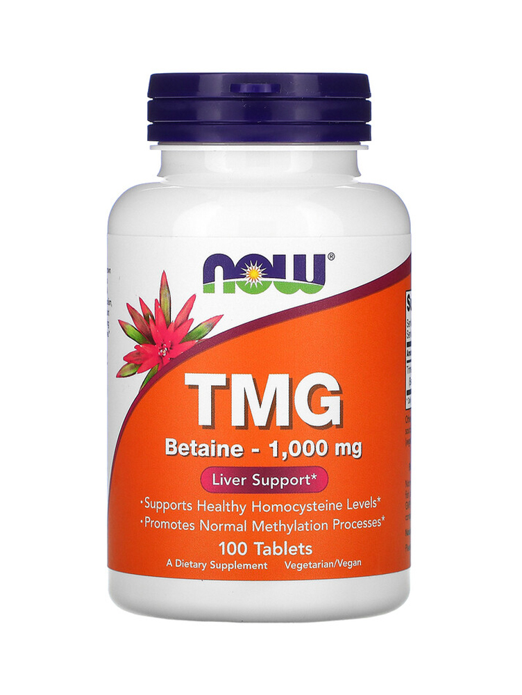 thumbnail image 2 of NOW Foods TMG Betaine 1000mg Tablets - 100 Count For Heart Health & Methylation Support 2 of 12
