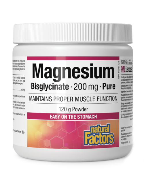 Magnesium Bisglycinate Pure 200 mg Natural Factors 120 g